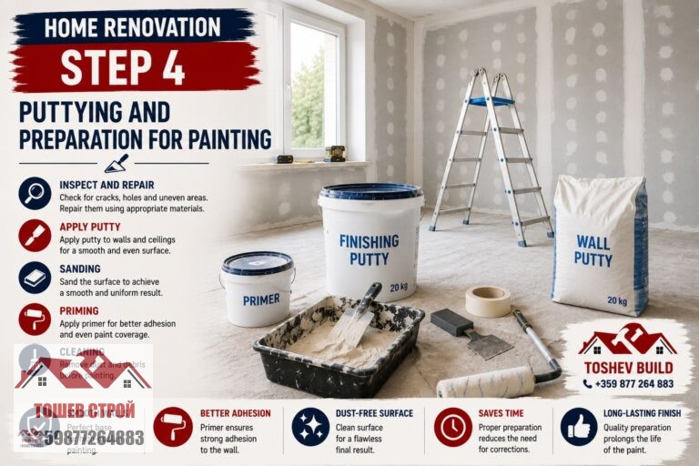 Puttying and preparation for painting step 4 home renovation