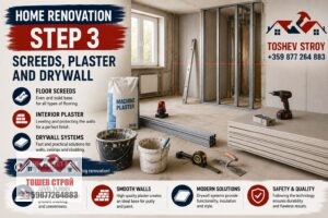 Screeds and plaster - drywall - step 3