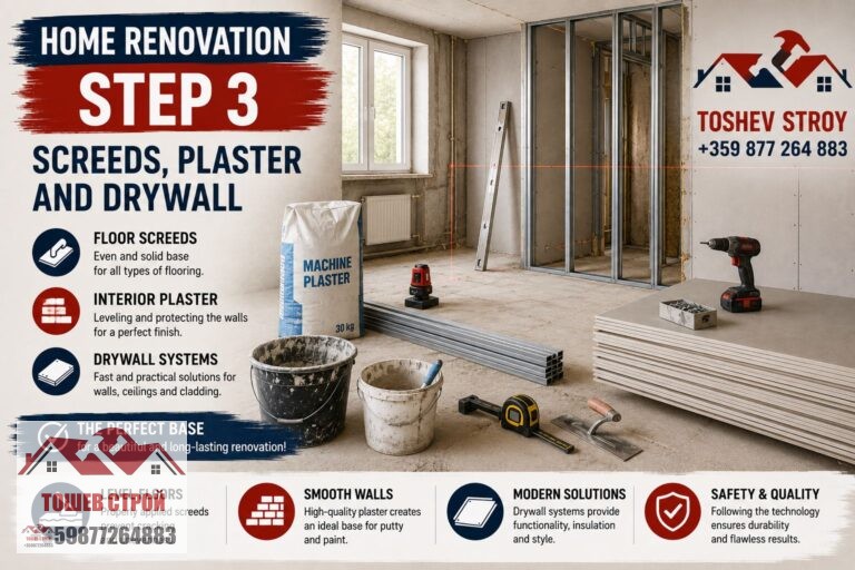 Screeds and plaster - drywall - step 3